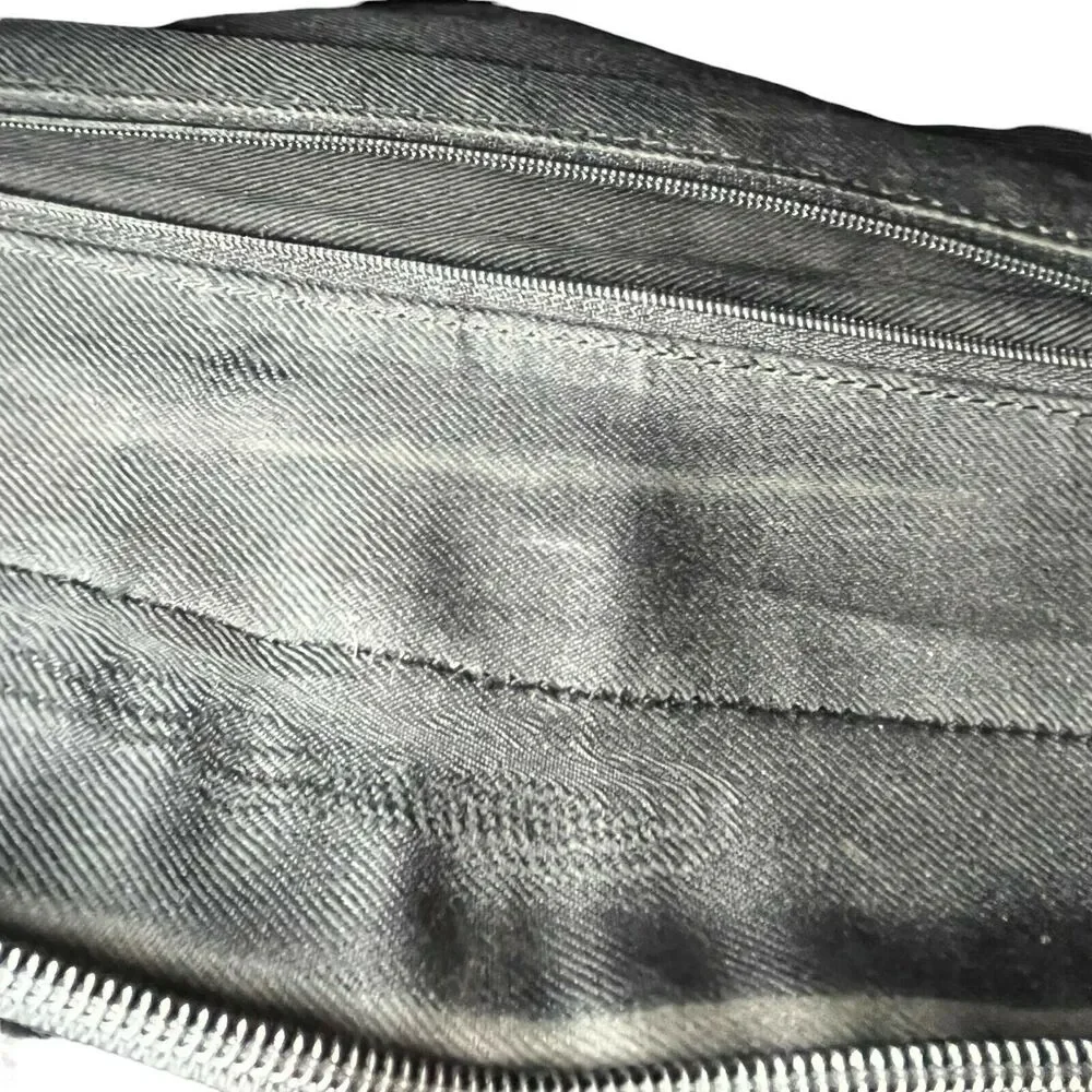 Messenger Bag Vintage Eddie Bauer Unisex Black Distressed Adjustable Strap